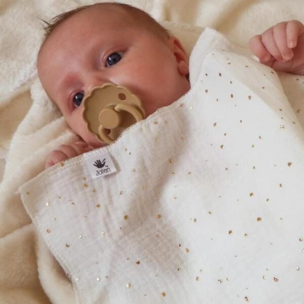 Swaddle wit met gouden dots MOMents.be